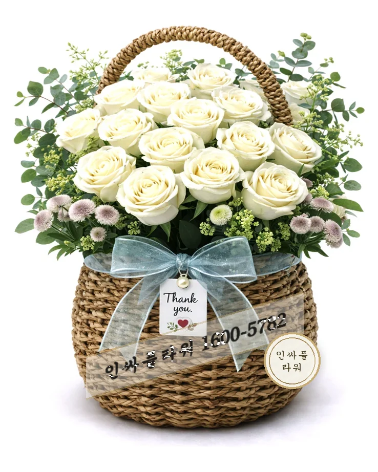 꽃바구니 대 화이트
